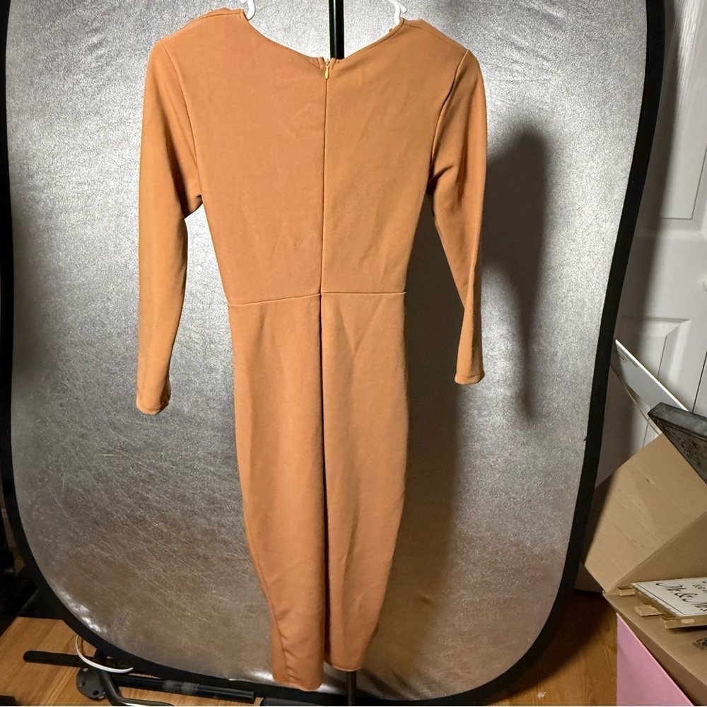 SHEIN Orange Midi Wrap Dress - Picture 3 of 3